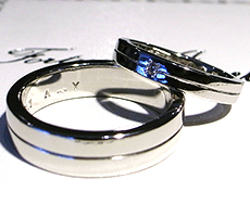 北海道滝川市自分で作るマリッジリングプラチナ900にダイヤモンド