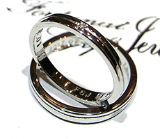 北海道滝川市二人で作る結婚指輪プラチナ900ラインにダイヤモンド