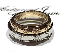 北海道滝川市二人で作る結婚指輪プラチナ900とK18ピンクゴールド