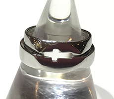 北海道滝川市自分達で作るマリッジリングプラチナ900にシトリンをセット