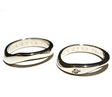 二人で作るマリッジリングプラチナ900にダイヤモンド